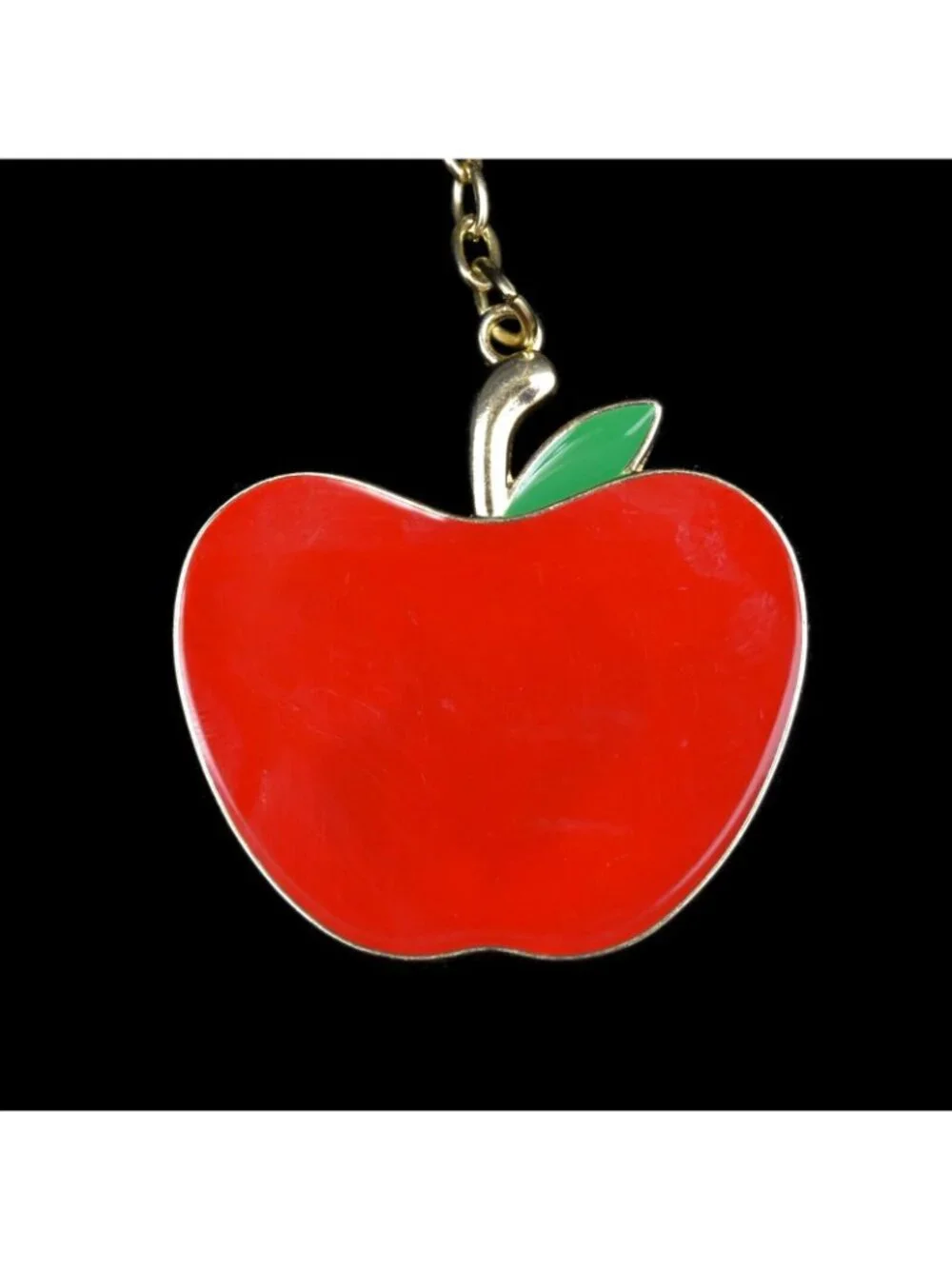 Claires Keychain Best Teacher Fob Red Enamel Apple Charm Ring Lobster Clasp